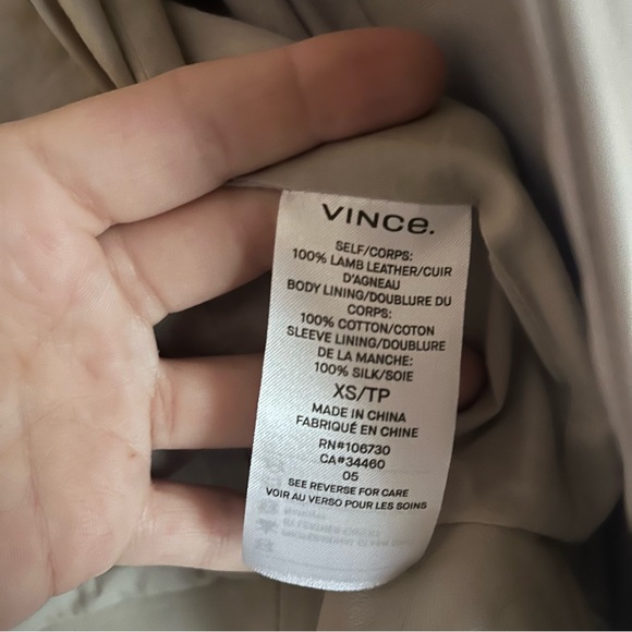 Vince Cross Front Dove Gray Washed-Leather Jacket - Picture 8 of 11